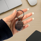 Lightweight yet robust oval metal keychain perfect for everyday use