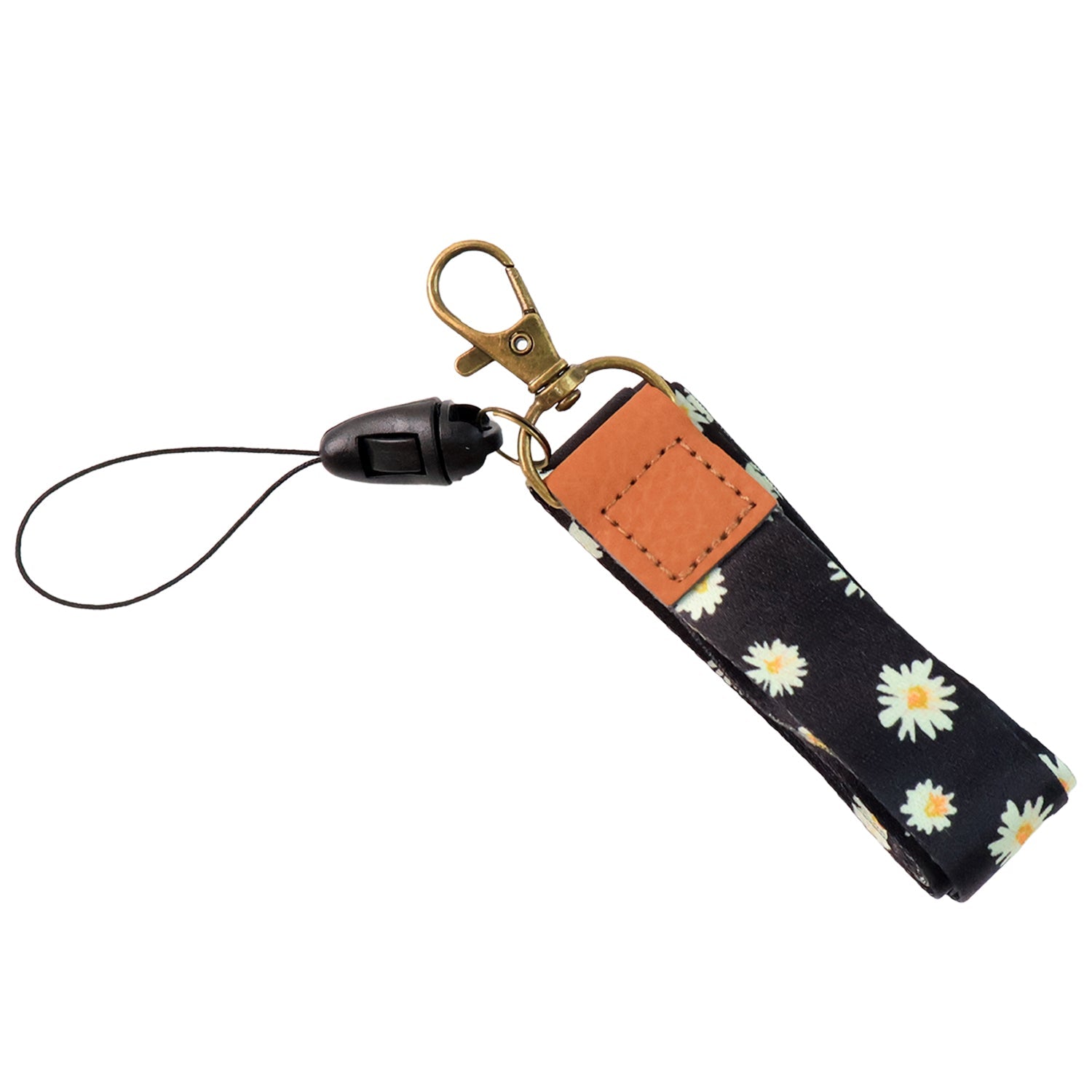 Fashionable flower print neck strap lanyard for mobile phones and ID cards