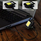 Multi-functional flashlight with built-in bottle opener and folding stand.