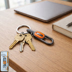 Metal carabiner key holder attached to a bag for easy carrying