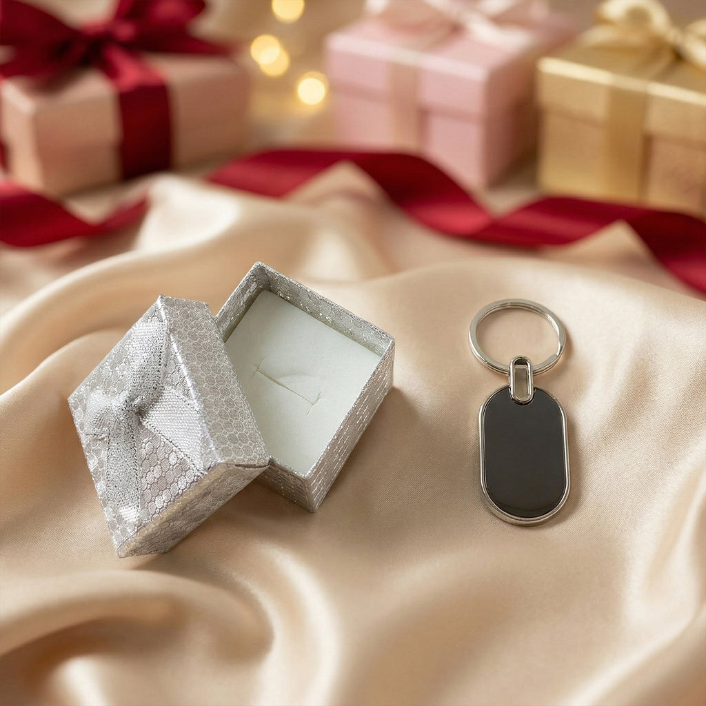 Black and silver metal keychain accessory for everyday use