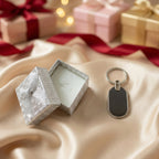 Black and silver metal keychain accessory for everyday use