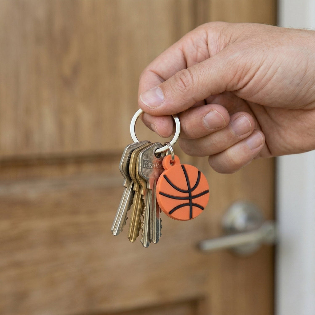 Sports-themed keychain for basketball enthusiasts