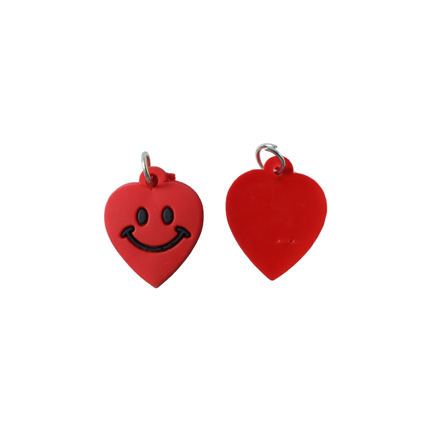 Durable plastic smiley heart keychain set for everyday use