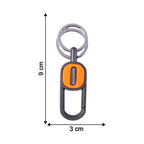 Close-up of the durable metal texture of the heavy-duty keychain