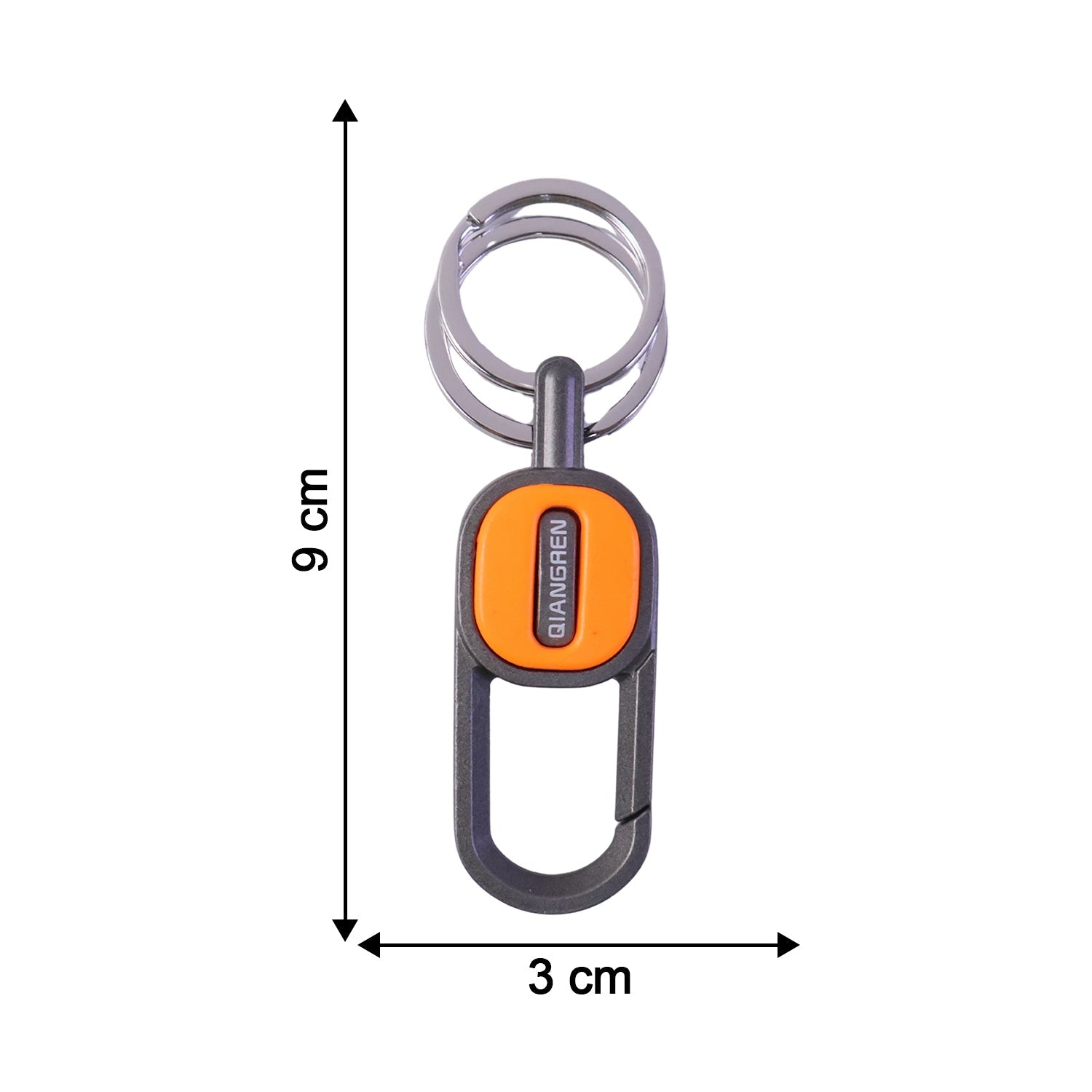 Close-up of the durable metal texture of the heavy-duty keychain