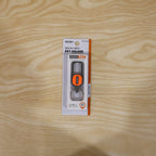 Back view of the push lock metal keychain with dual rings