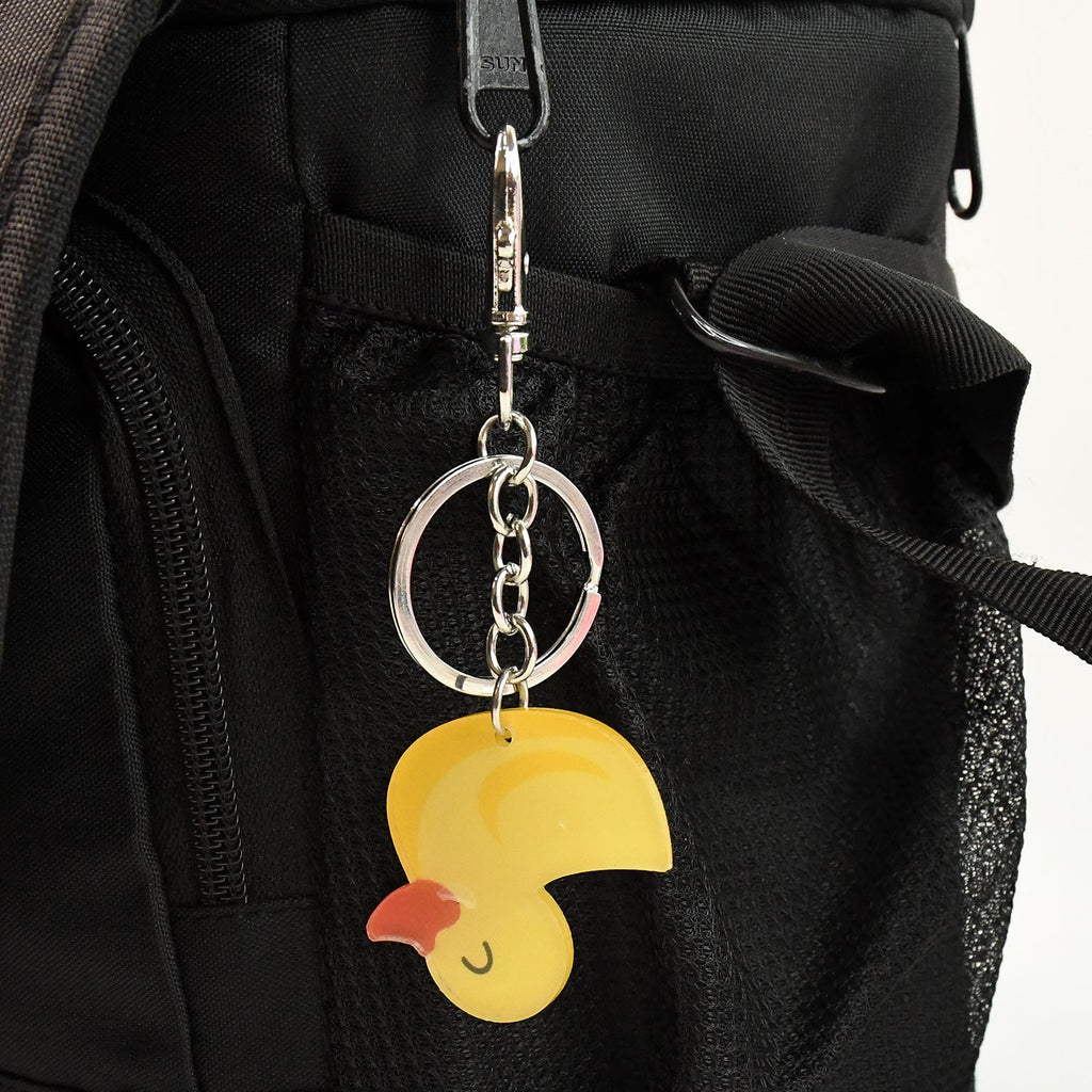 Stylish metal and acrylic assorted keychain with secure clasp