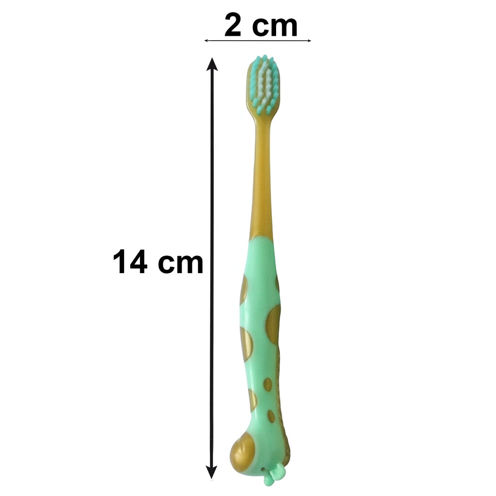 Close-up image of kids toothbrush and animal whistle toy promoting fun oral care