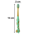 Close-up image of kids toothbrush and animal whistle toy promoting fun oral care