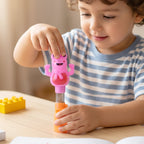 Individual pieces of kids cartoon spring frog toothbrush set