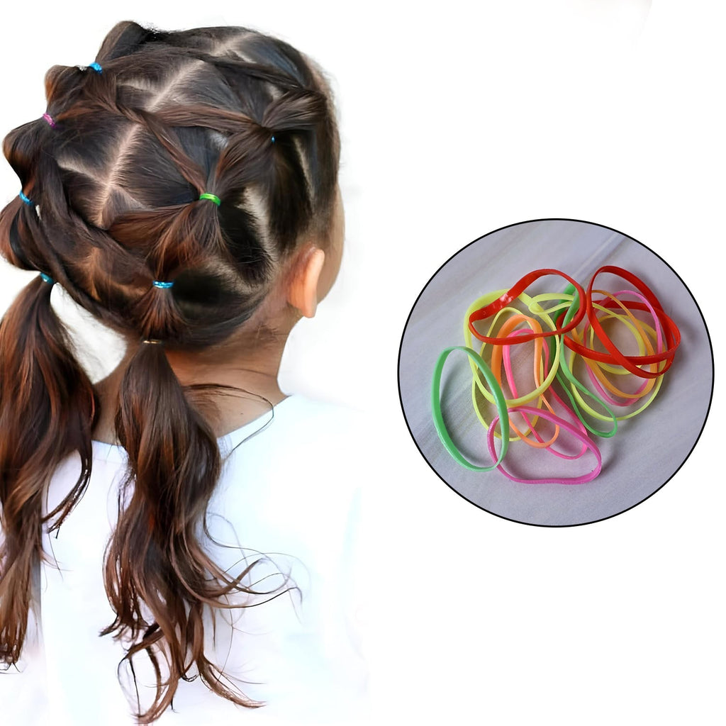 Overhead view of complete kids hair accessories set arranged neatly for easy access.