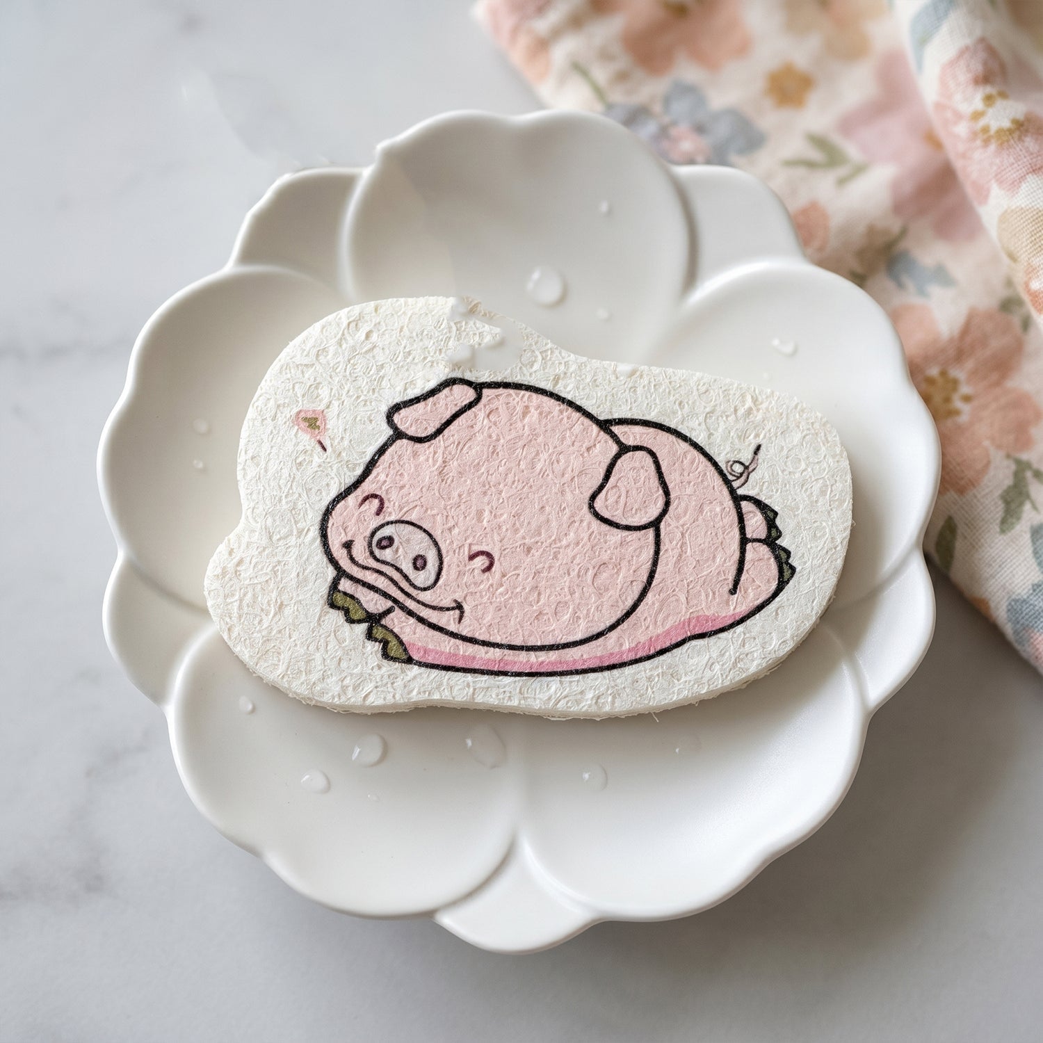 A vibrant cartoon bath scrubber sponge ready for daily use.