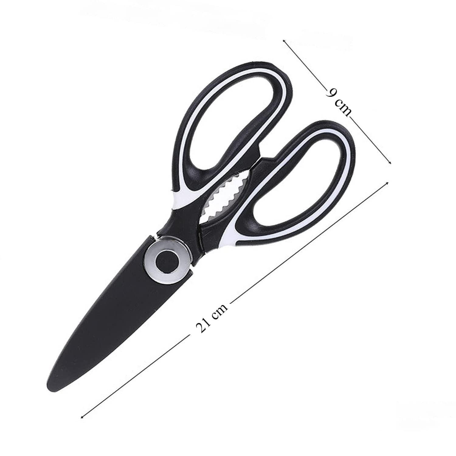 Diagram illustrating the dimensions and size of the  Multi-Function Kitchen Scissor.