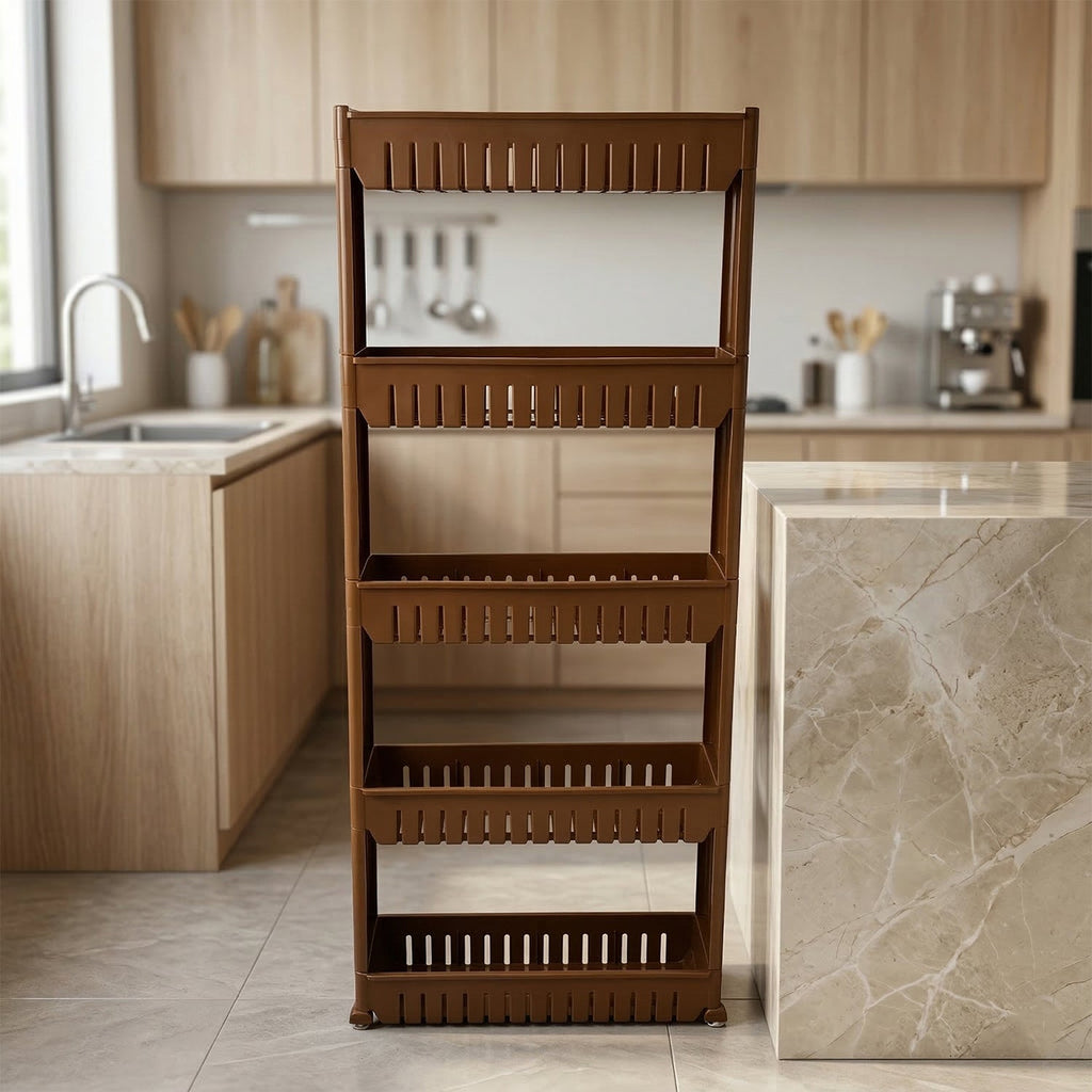 Utility storage rack for kitchen, bathroom, and household items