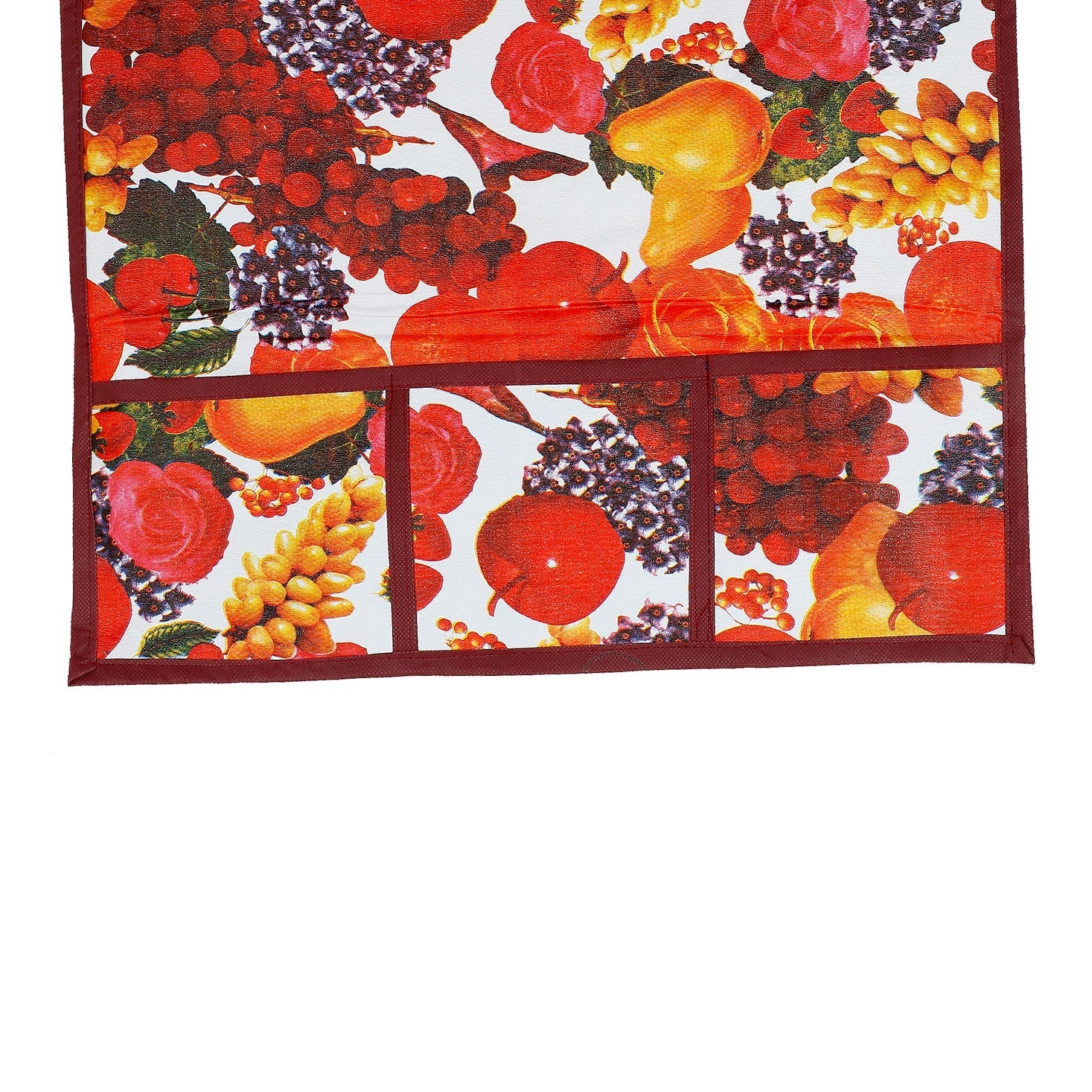 Durable PVC fridge top cover with a beautiful fruit design for appliance protection.