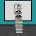 Organivo foldable shoe stand, showcasing its modern design and sturdy build.
