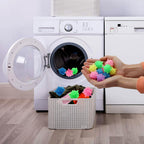 Colorful soft spiky balls used as washing machine accessories for better cleaning