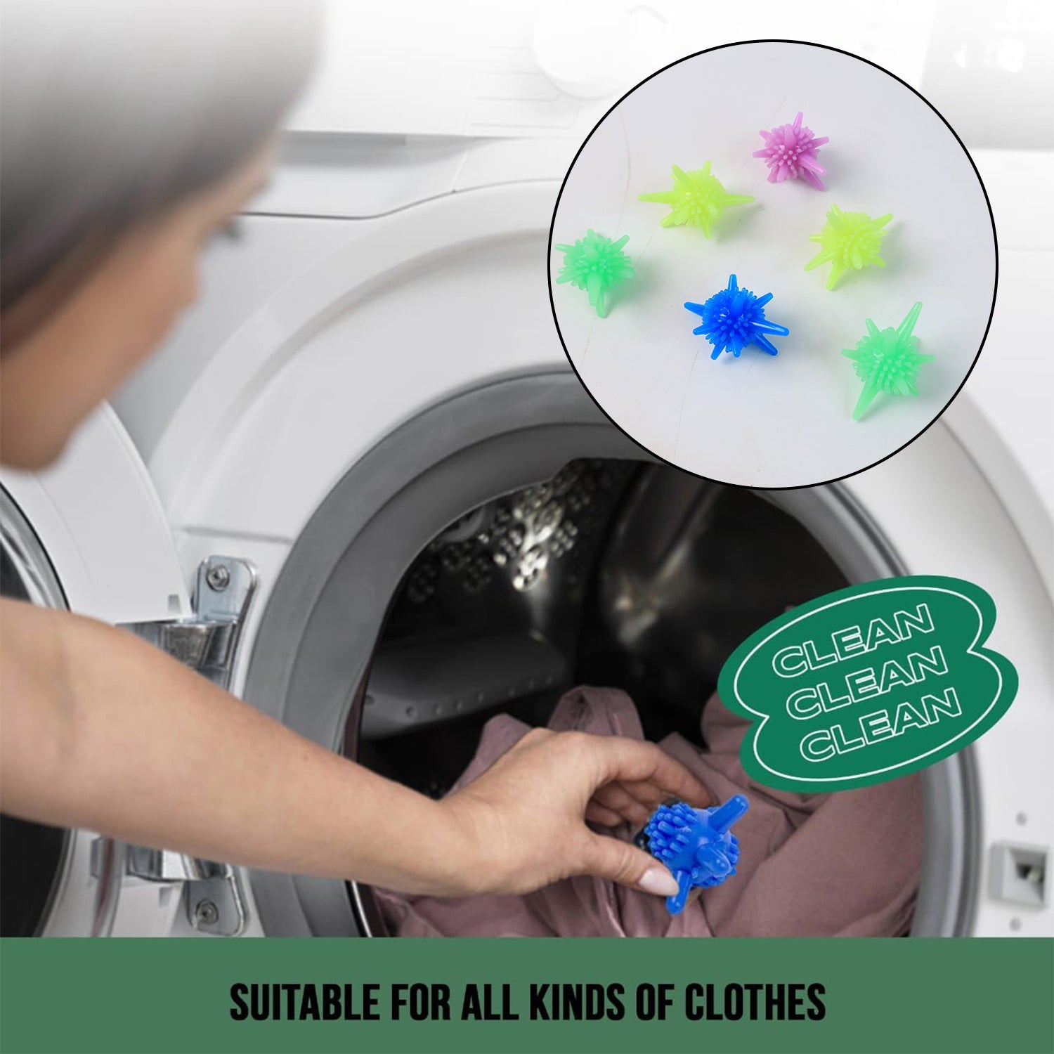 Soft spiky dryer balls designed for delicate fabric and laundry efficiency
