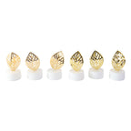 Battery operated flameless LED candles with golden leaf pattern