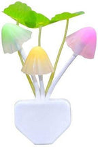 The automatic LED mushroom night light showcasing its compact design and sensor.