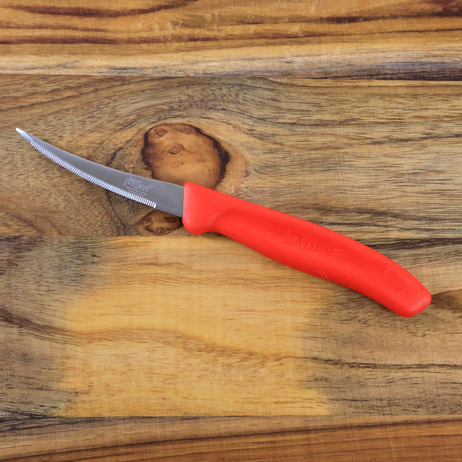 Sharp stainless steel curved serrated lemon knife blade for precise slicing