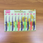 Detailed view of stainless steel lemon knife blade with serrated edge for smooth cutting