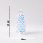 Battery operated LED candle lights with holographic effect illuminating softly