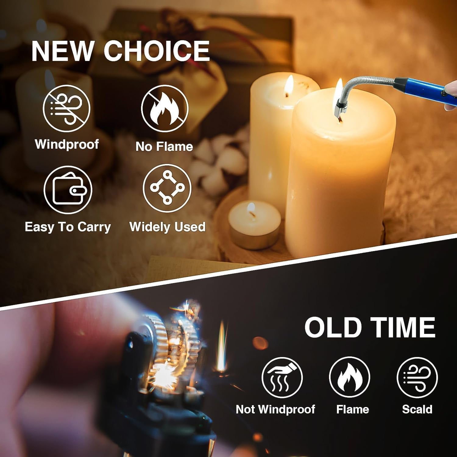 Closeup of rechargeable electric arc lighter featuring windproof flameless ignition