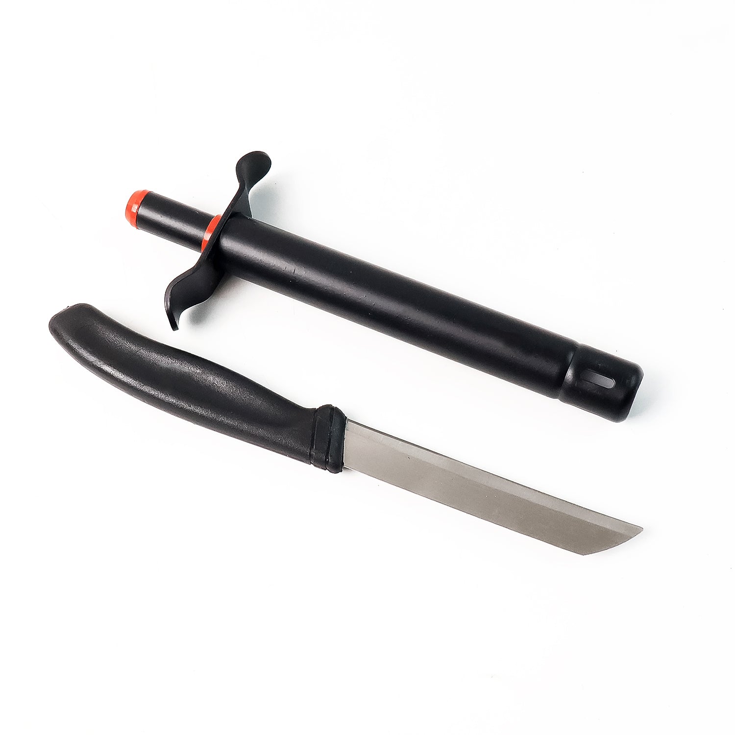 Close-up of premium quality kitchen knife blade from combo set