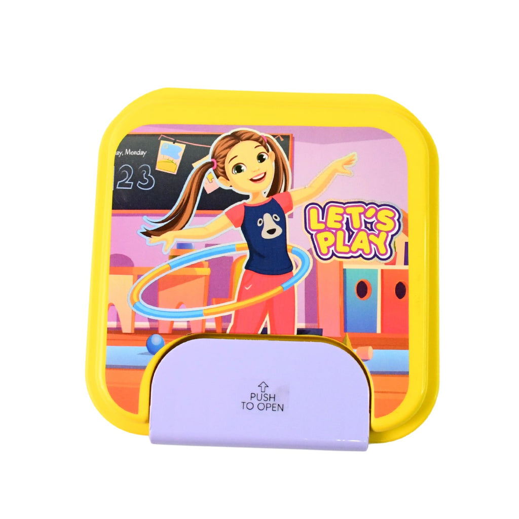 Compact kids school lunch box with utensil compartment