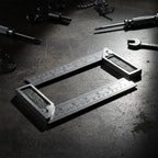 Heavy-duty metal try square ruler in use for woodworking projects requiring exact angles