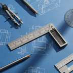 Metal try square ruler set ideal for precise woodworking and metalwork measurement tasks