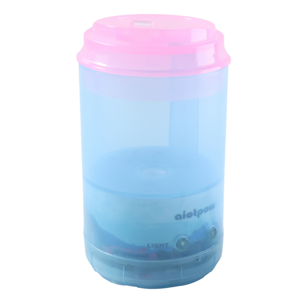 Travel-friendly cool mist humidifier placed in a car cup holder.