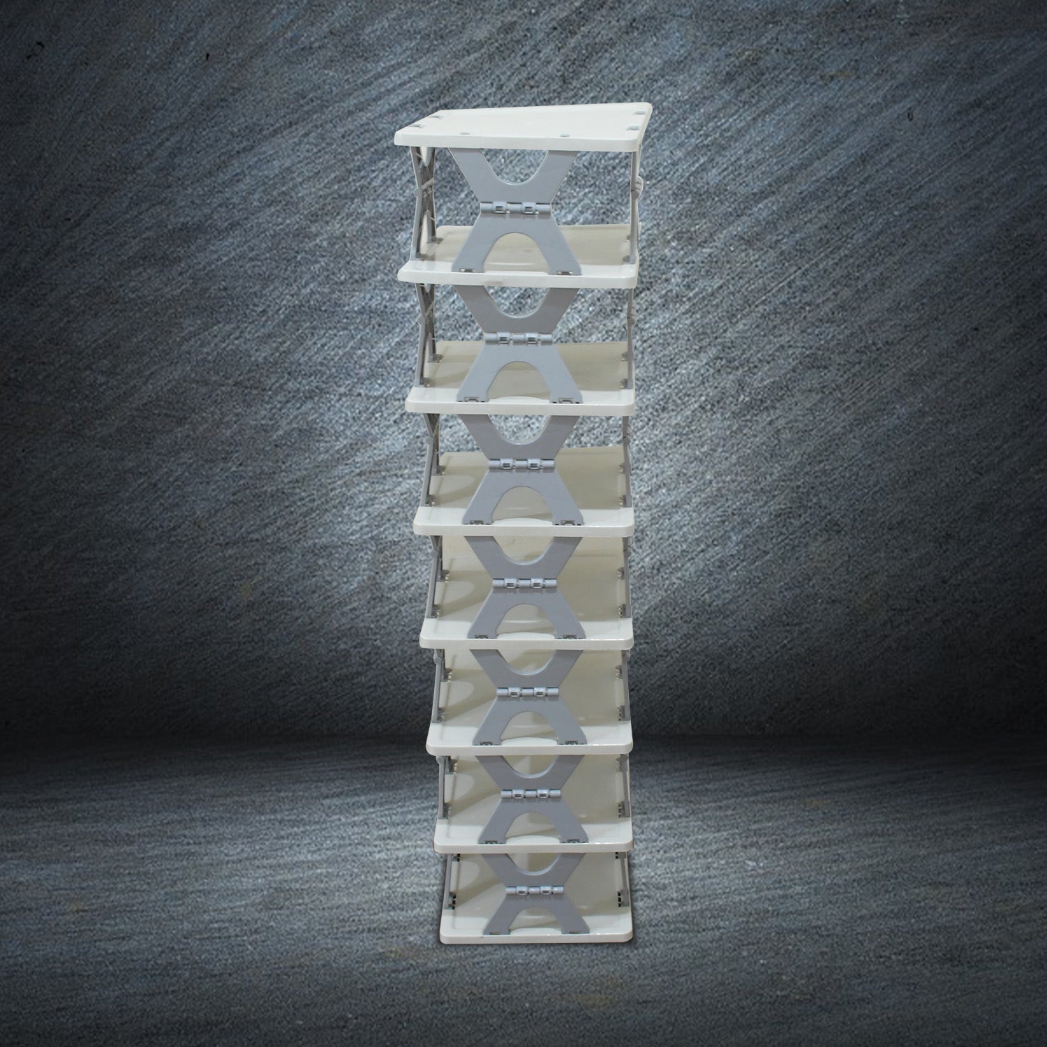 Entryway organizer: an 8-layer foldable shoe rack for neat and accessible shoes.