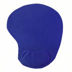 Close-up detail of the plush, soft cushioning on the ergonomic wrist rest mouse pad.