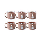 Tea cup set displayed on kitchen counter, ready for use