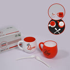 Set of two 300ml plastic mugs featuring King and Queen designs.