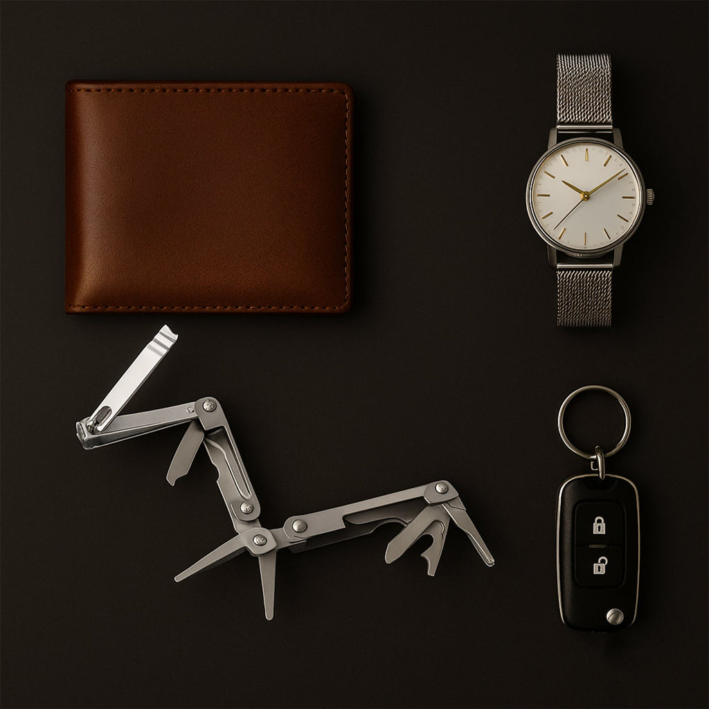 Ergonomic stainless steel multipurpose pocket tool with multiple functions