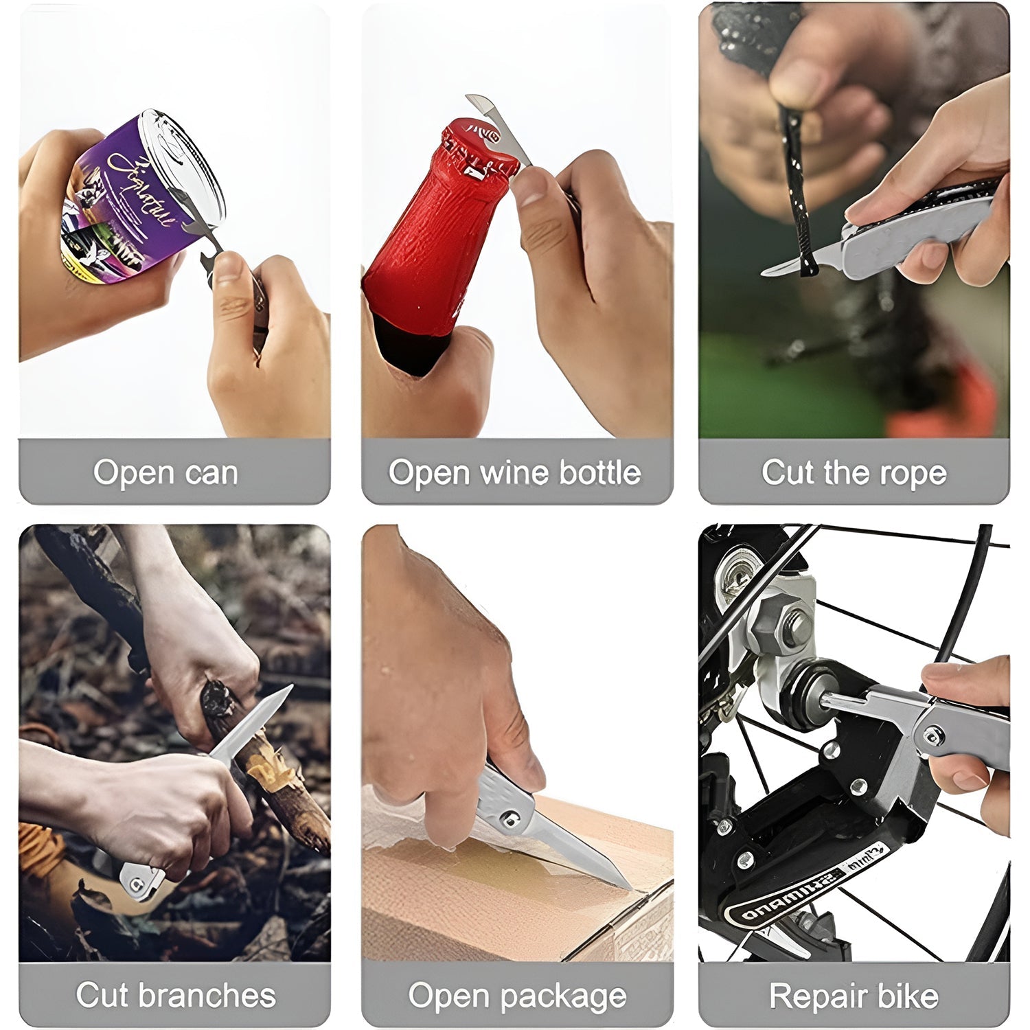Mini folding pocket tool set made of stainless steel for durability