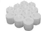 Safe, battery-operated white LED tealight candles for Diwali celebrations.
