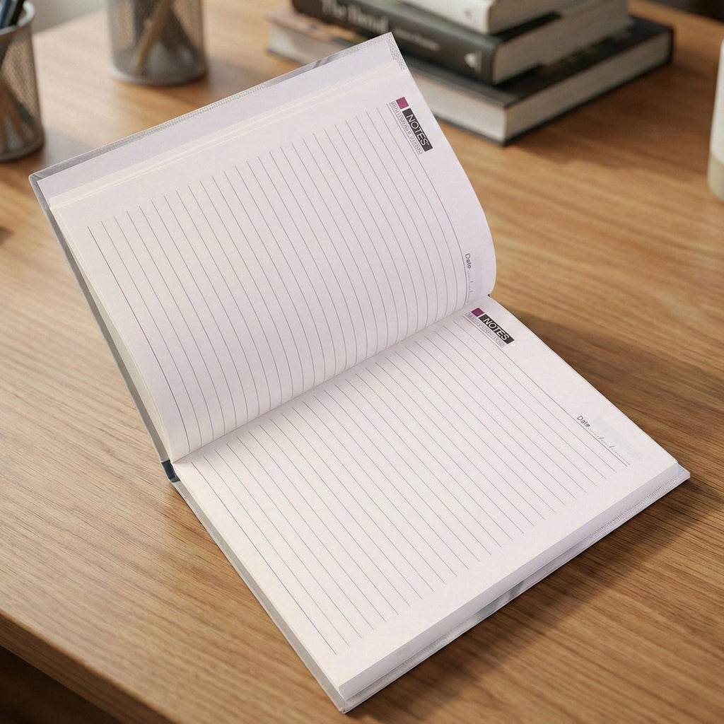 Professional hardbound ruled notebook suitable for office and study use