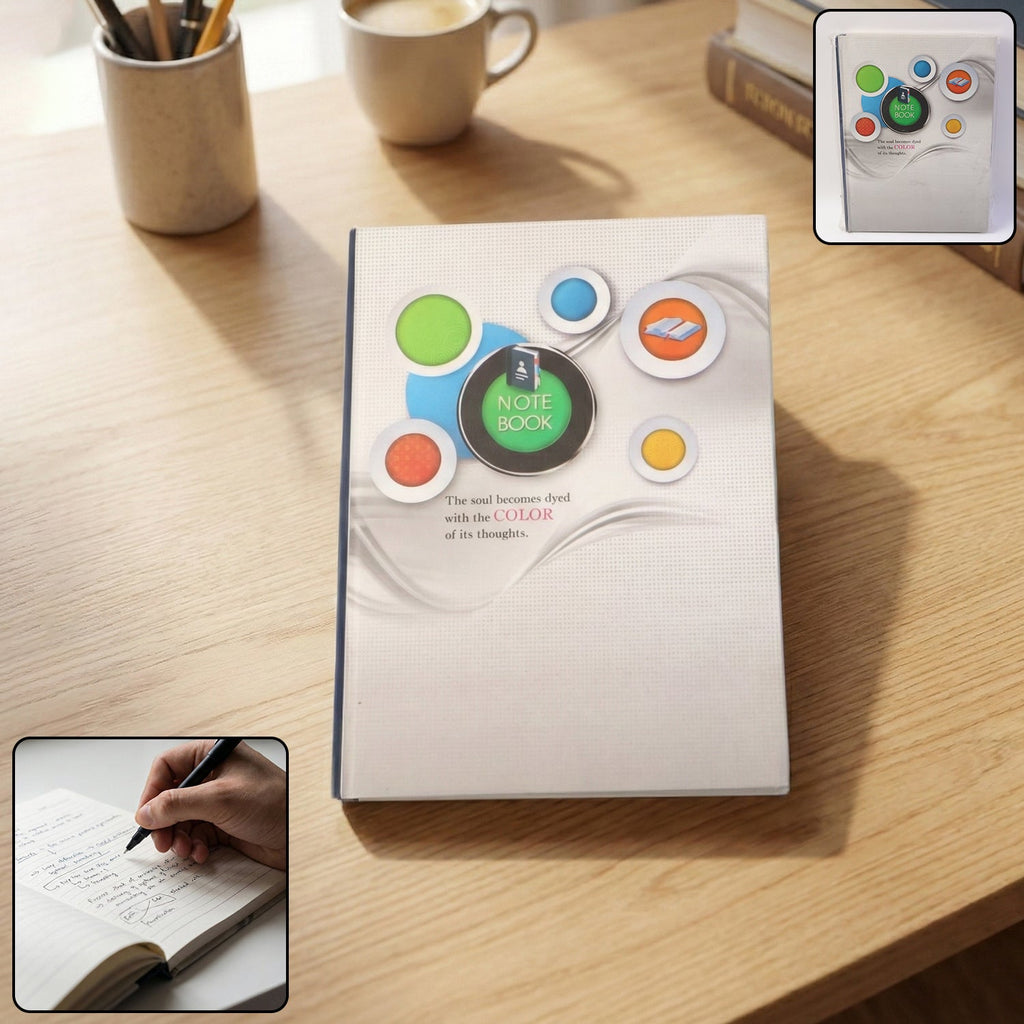 Hardbound ruled diary with durable cover for daily writing and note-taking