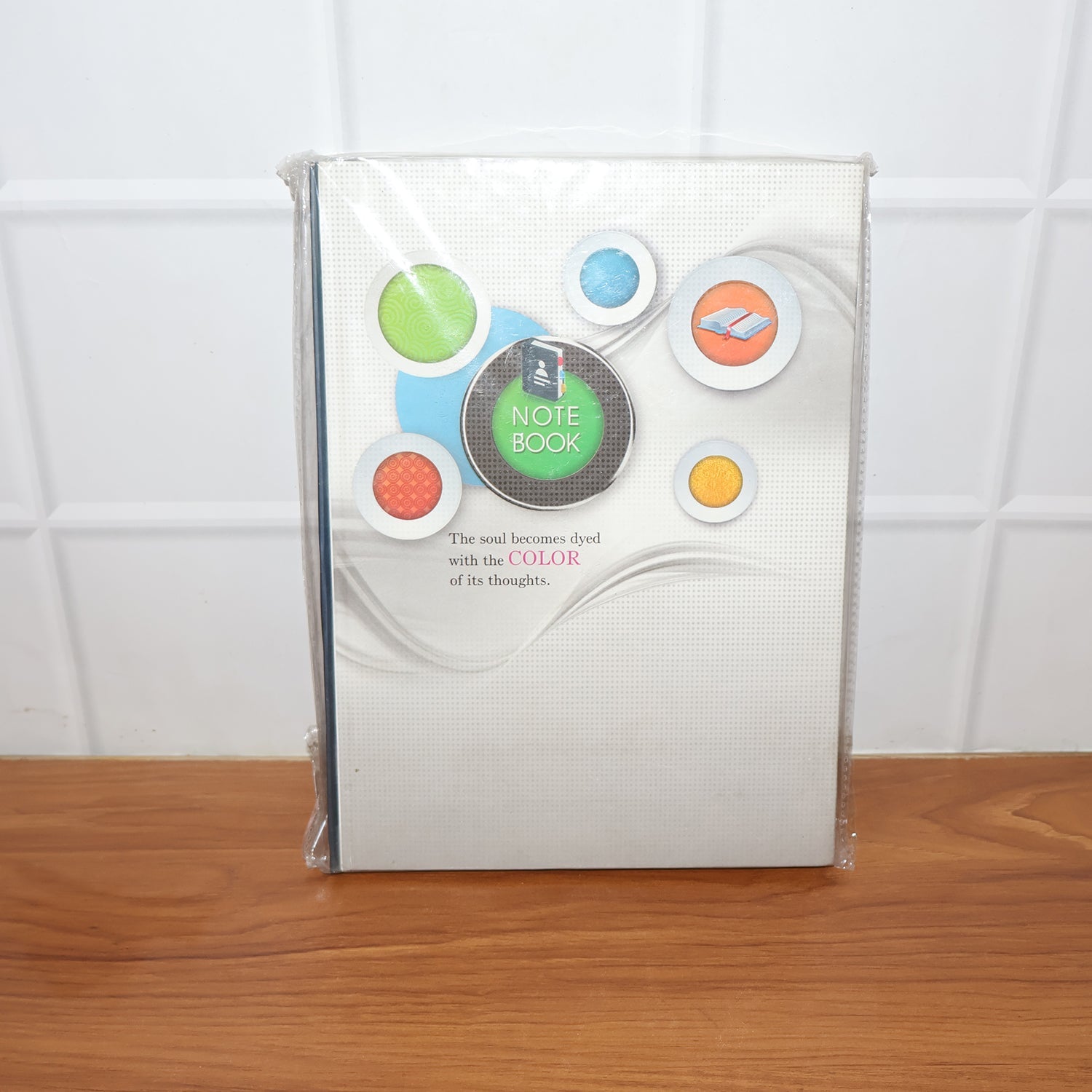 Hardbound ruled diary notebook displayed open with quality paper