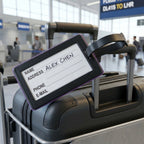 bold luggage identification tag for travel bags