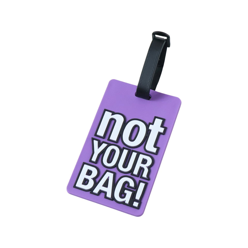 travel bag identifier tag with bold message