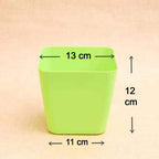 Green square flower pots, perfect for adding a pop of colour to any space.