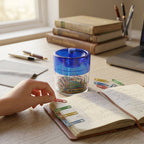 Transparent magnetic paper clip holder for clutter-free desk organization