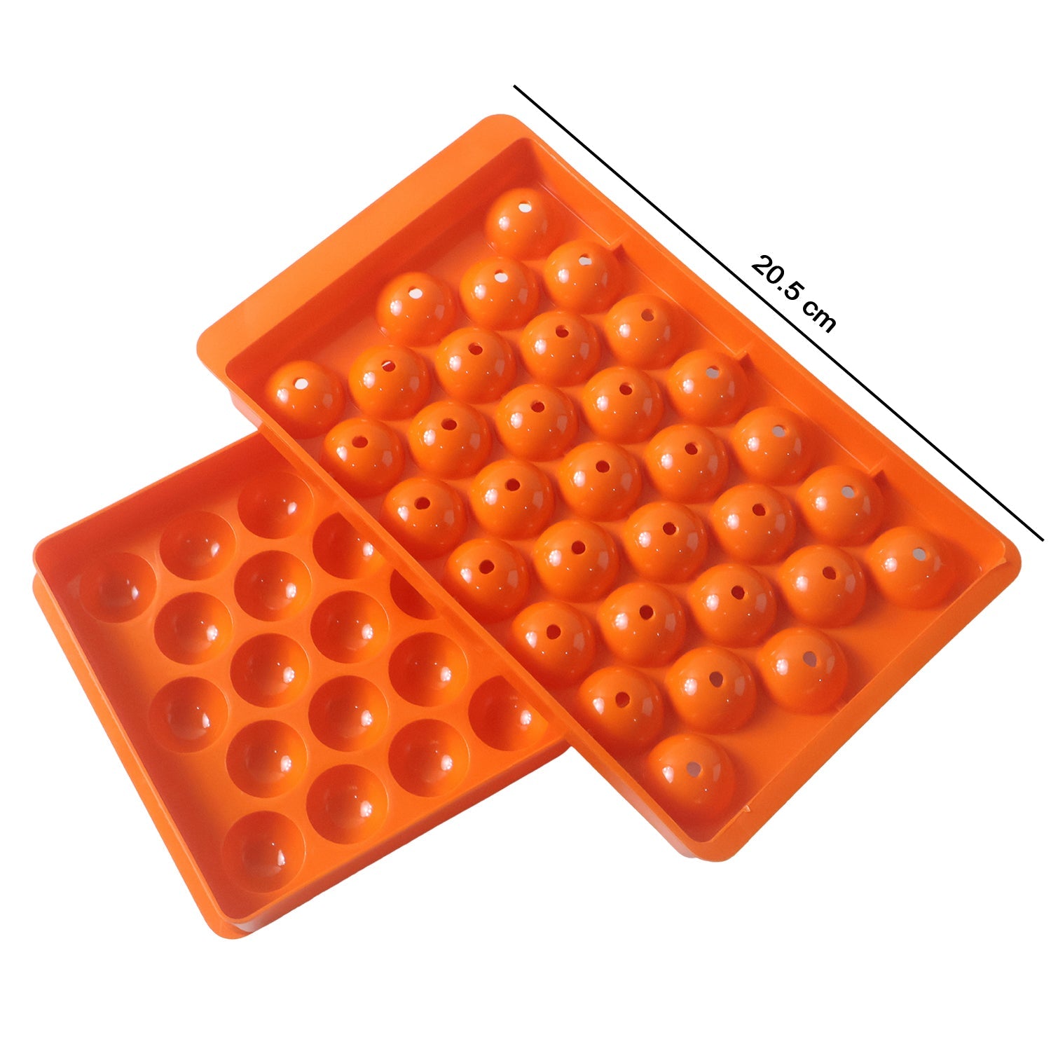 Homemade candy shaping mold in orange