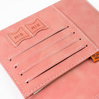 Secure snap closure on world map travel passport holder wallet